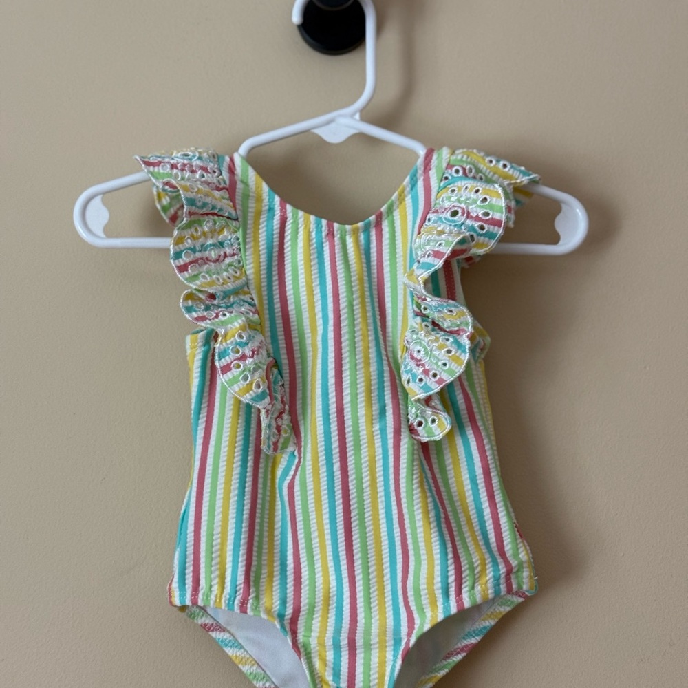 Little Me Multicolor Striped Kids Swim One Piece